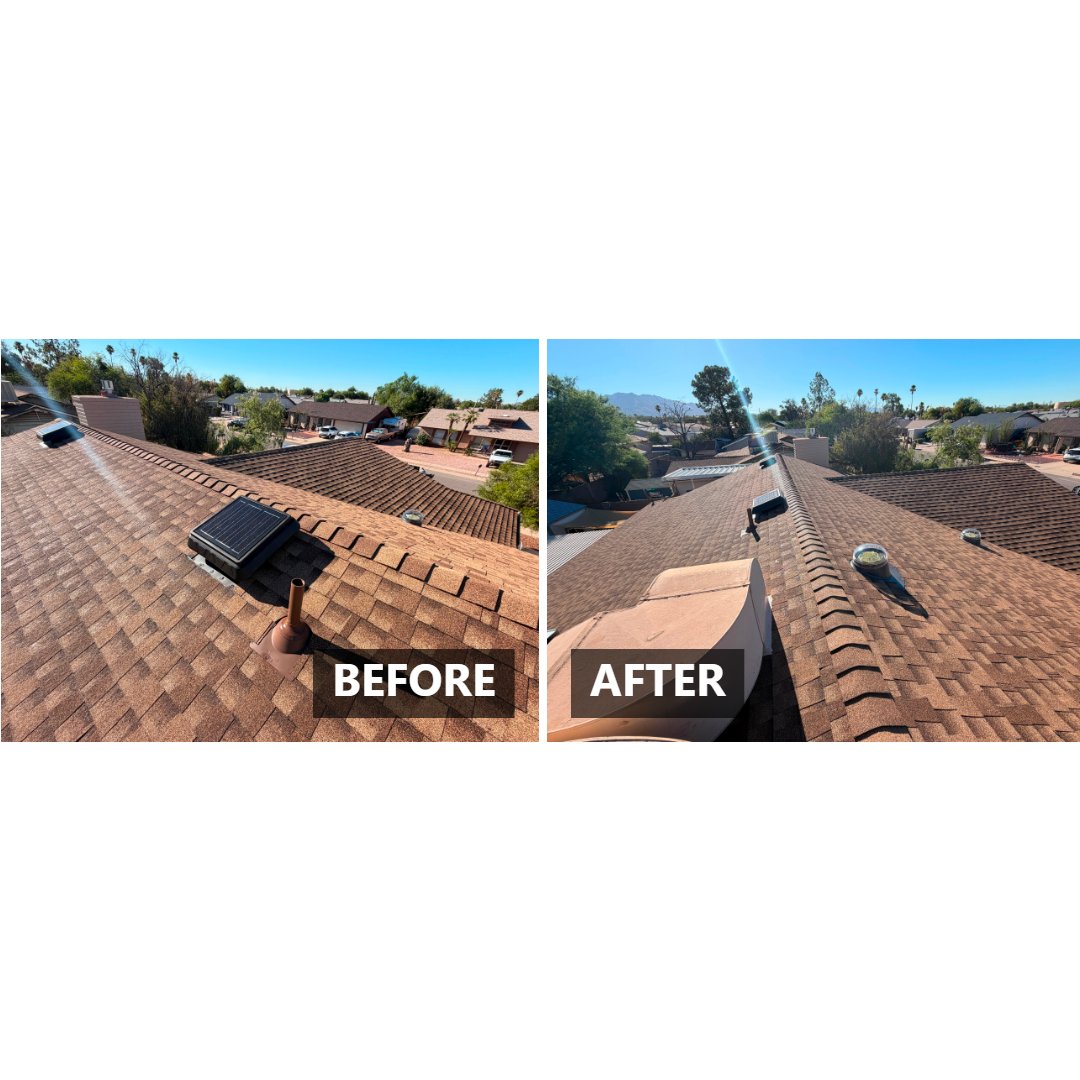 New Shingle Roof & Solar Attic Vents in Tucson