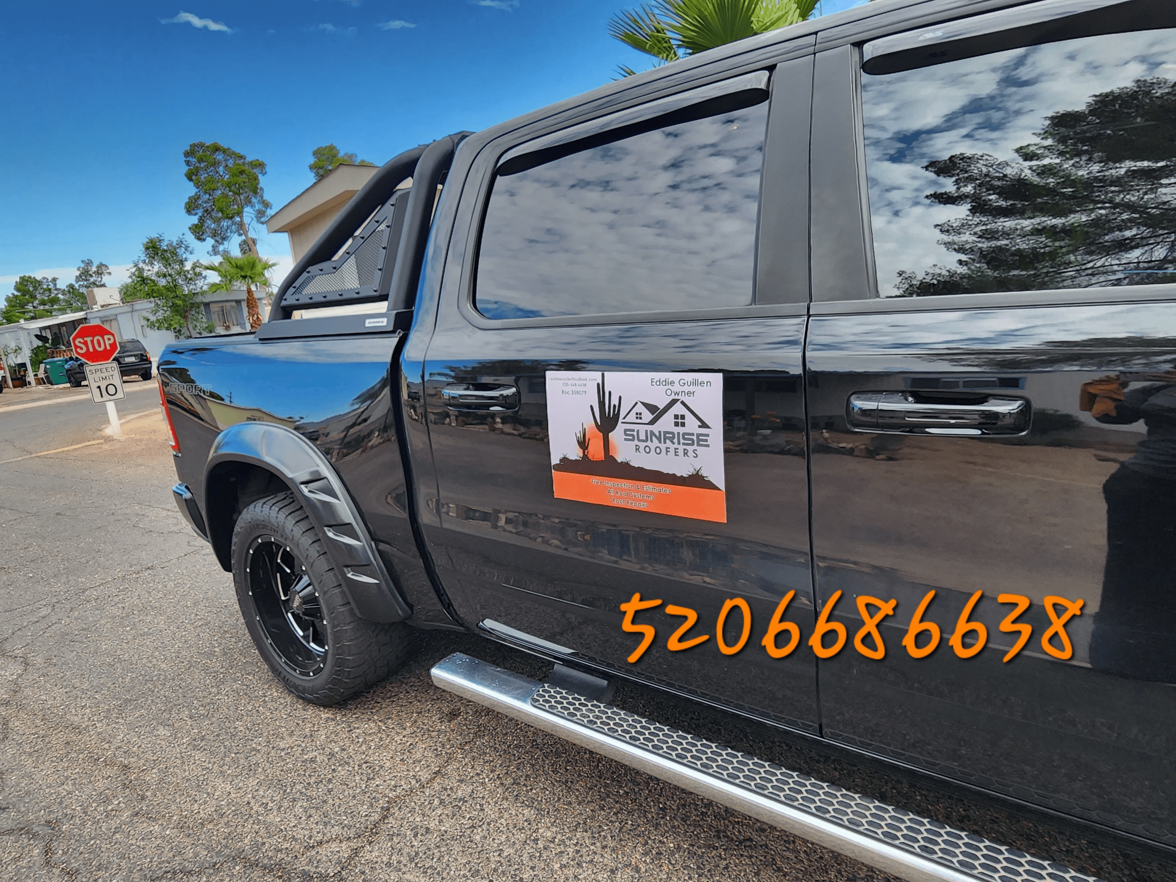 Sunrise Roofers LLC Branded Truck - Professional Roofing Services in Tucson